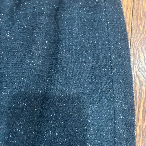 St John Collection Marie Gray Black Metallic Sparkle Knit Skirt Size 4 Vintage - Picture 5 of 6